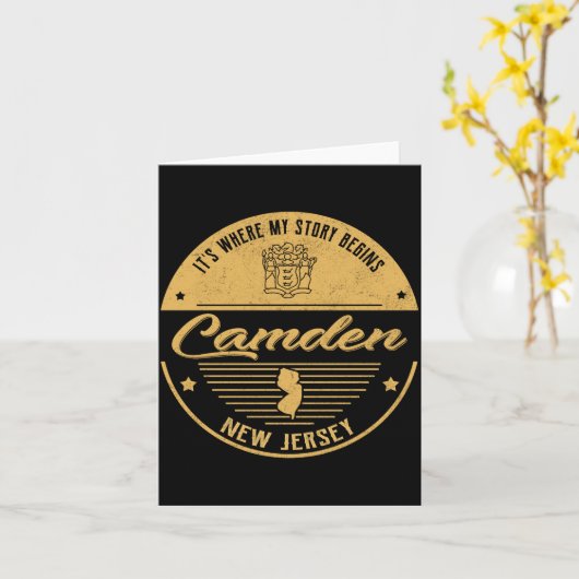 Camden New Jersey Its Where My Story Begins  カード (黄色い花)