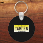 Camden New Jersey Nj Hometown License Plate Graphi キーホルダー (正面)