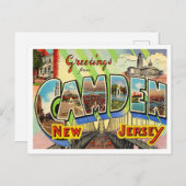 Camden, New Jersey Vintage Travelからの挨拶 ポストカード (正面/裏面)