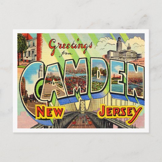 Camden, New Jersey Vintage Travelからの挨拶 ポストカード (正面)