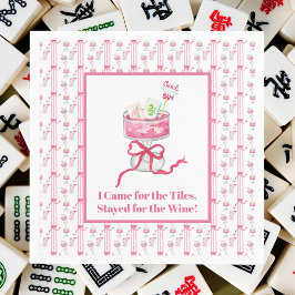 Came for the Tiles, Stayed for Wine Mahjong Funny スタンダードカクテルナプキン