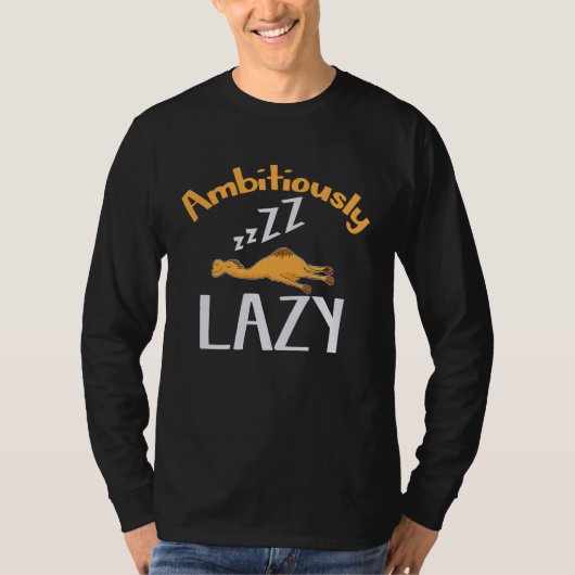 Camel Ambitious Lazy Sleep  Motivate Inspire Tシャツ (正面)