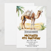 Camel birthday party invitation 招待状 (正面/裏面)