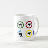 Camel Crossing Sign Mug Arabic  コーヒーマグカップ (正面右)