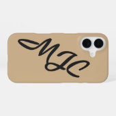 Camel Custom Monogram iPhone 16ケース (裏面横)