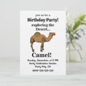 Camel Desert Animal Funny Birthday Party 招待状 (スタンド正面)