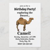 Camel Desert Animal Funny Birthday Party 招待状 (正面)