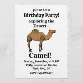 Camel Desert Animal Funny Birthday Party 招待状