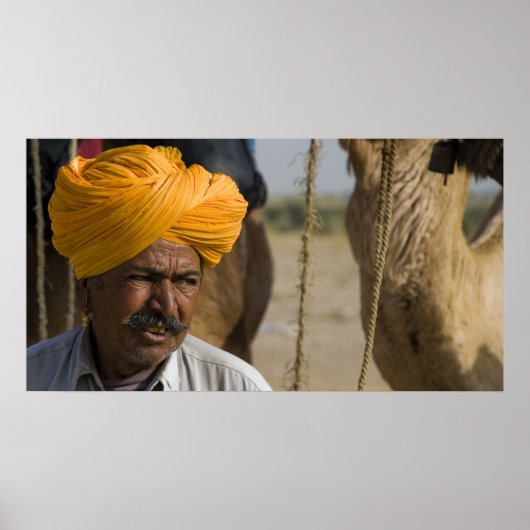 Camel Herder in Rajasthan ポスター (正面)