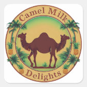Camel Milk Delights-Tropical Camel Palm Pineapple スクエアシール (正面)