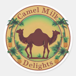 Camel Milk Delights-Tropical Camel Palm Pineapple ラウンドシール