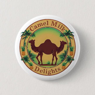 Camel Milk Delights-Tropical Camel Palm Pineapple 缶バッジ