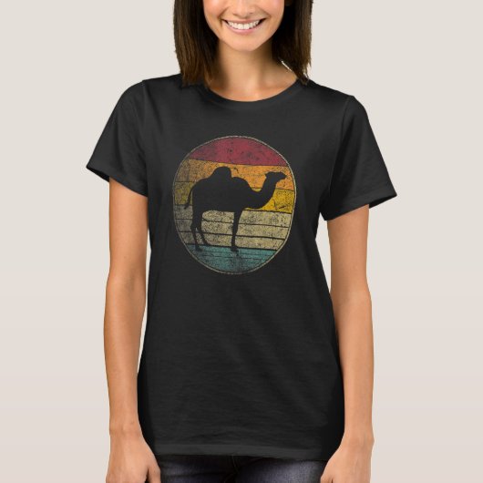 Camel   Sun Retro Asia Africa Travel Safari Desert Tシャツ (正面)