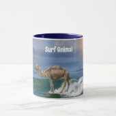 Camel Surfing on a Wave Fun Personal Mug Cup マグカップ (中央)