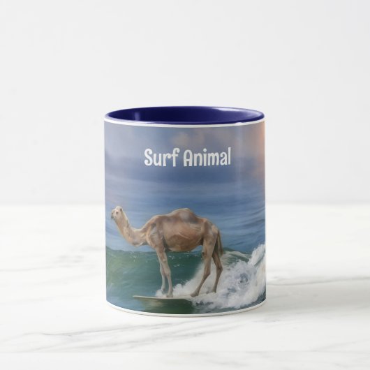 Camel Surfing on a Wave Fun Personal Mug Cup マグカップ (中央)