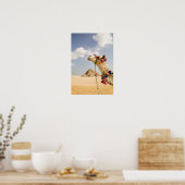 Camel with Pyramids Giza，エジプト ポスター (キッチン)