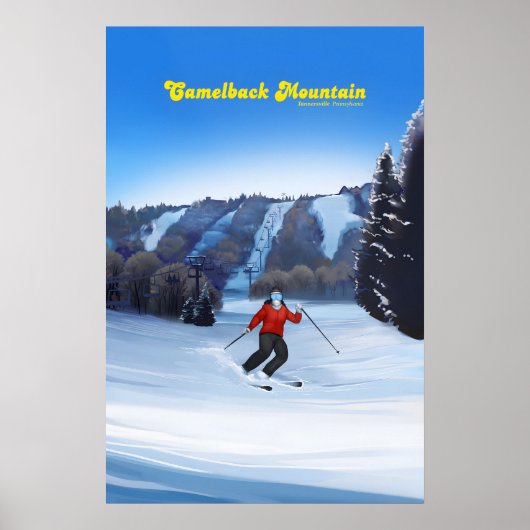Camelback Mountain Ski Resort Travel Poster ポスター (正面)