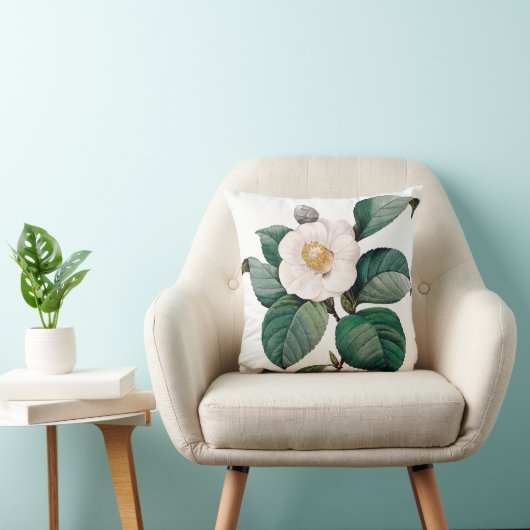 Cameliaの二重ヴィンテージの花Redoute クッション (椅子)