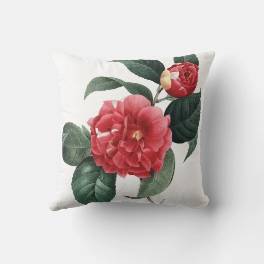 Cameliaの二重ヴィンテージの花Redoute クッション (裏面)
