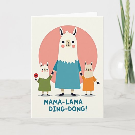 Camelid Family Mothers Day Card カード (正面)