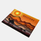 Camels Doormat Sunset Deert – ようこそ ドアマット (アングル)
