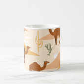 Camels Dunes Cacti：砂漠のシームレス コーヒーマグカップ (中央)