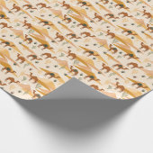 Camels Dunes Cacti:砂漠のシームレス ラッピングペーパー (角)