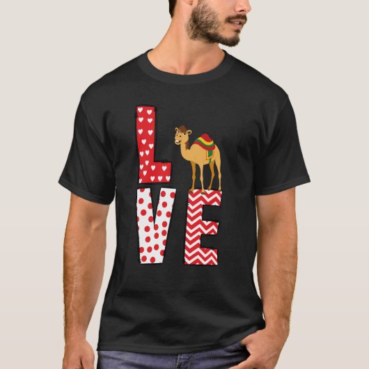 Camels Valentines Day Love Valentine Cute Hearts Tシャツ (正面)