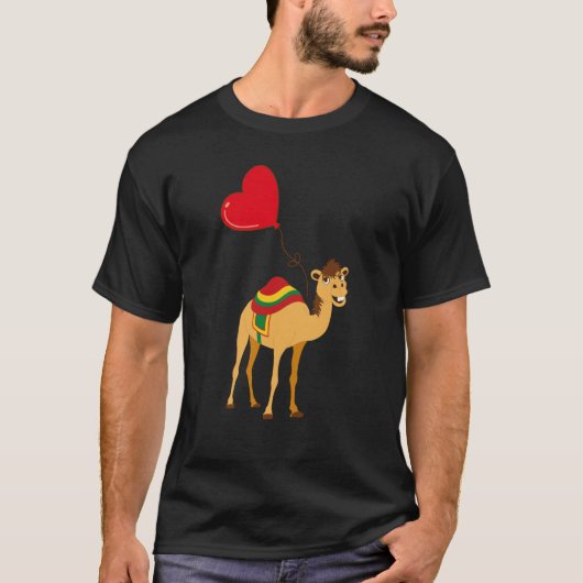 Camels With Heart Balloon Valentines Day Love Boys Tシャツ (正面)