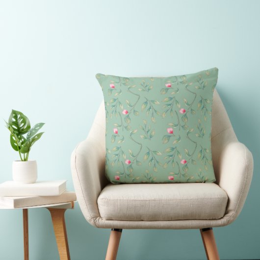 Cameo Green Wedding Keepsake Throw Pillow クッション (椅子)