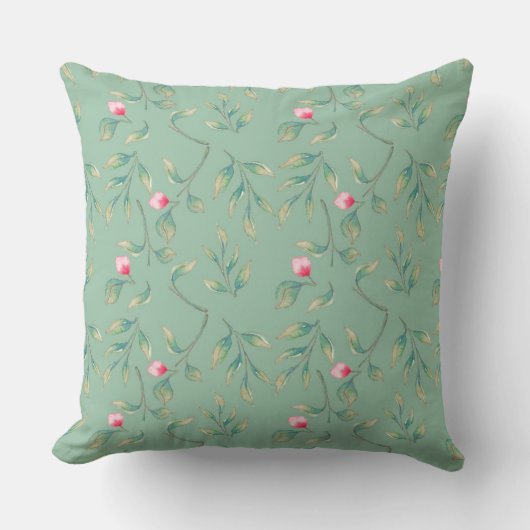 Cameo Green Wedding Keepsake Throw Pillow クッション (正面)