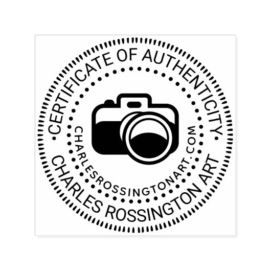 Camera #3 “Certificate of Authenticity” Name URL セルフインキングスタンプ (デザイン)
