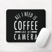 Camera &amp; Coffee - Funny Photography Quote Phot マウスパッド (マウス)