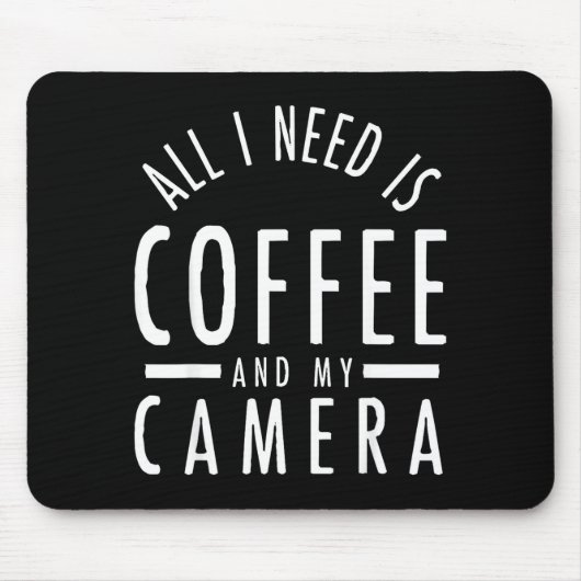 Camera &amp; Coffee - Funny Photography Quote Phot マウスパッド (正面)