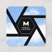 Camera lens sky drone スクエア名刺 (正面)