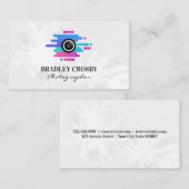 Camera Modern Icon | Tropical Trees Background 名刺 (正面/裏面)