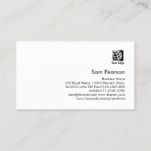 Camera Operator はっきりした Silver Cameraアイコンエレガント 名刺 (裏面)