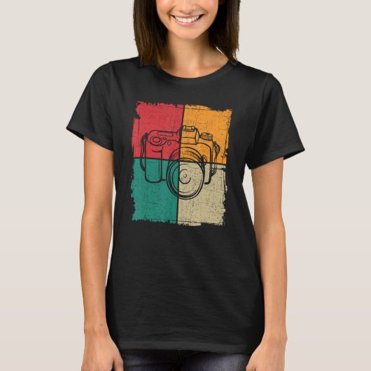 Camera Retro Vintage 70s 80s Style Tシャツ (正面)