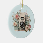 Camera with Flowers Retro Pastel セラミックオーナメント (右)
