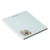 Camera with Flowers Retro Pastel ノートパッド (アングル)