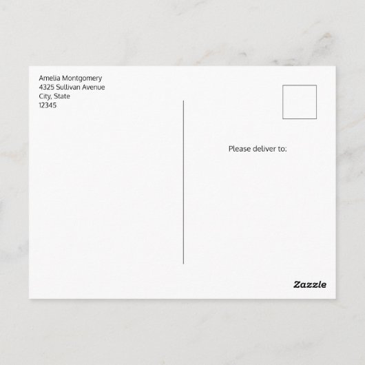 Camera with Flowers Retro Pastel Hello ポストカード (裏面)