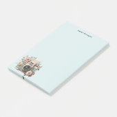 Camera with Flowers Retro Pastel Image ポストイット (アングル)