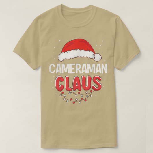 Cameraman Santa Claus Christmas Matching Costume T Tシャツ (デザイン正面)