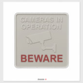 Cameras in Operation – Security Warning Sign with  シール (シート)