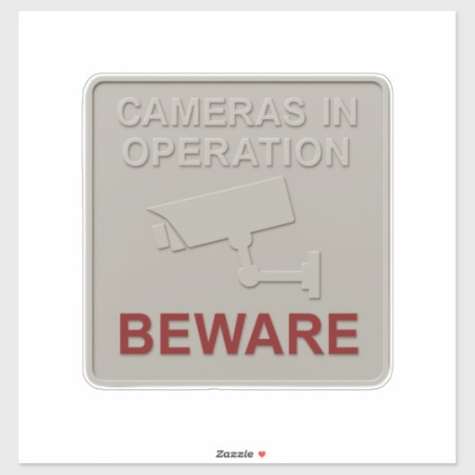 Cameras in Operation – Security Warning Sign with  シール (シート)