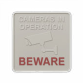 Cameras in Operation – Security Warning Sign with  シール (正面)