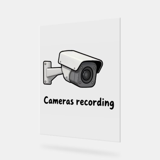 cameras recording アクリルサイン (傾斜)