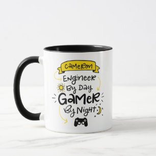 Cameron、エンジニア- Gamer、カスタムレタリング マグカップ