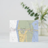 Cameron Louisiana Harbor Chart航海のはがき ポストカード (スタンド正面)
