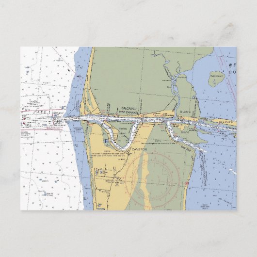 Cameron Louisiana Harbor Chart航海のはがき ポストカード (正面)